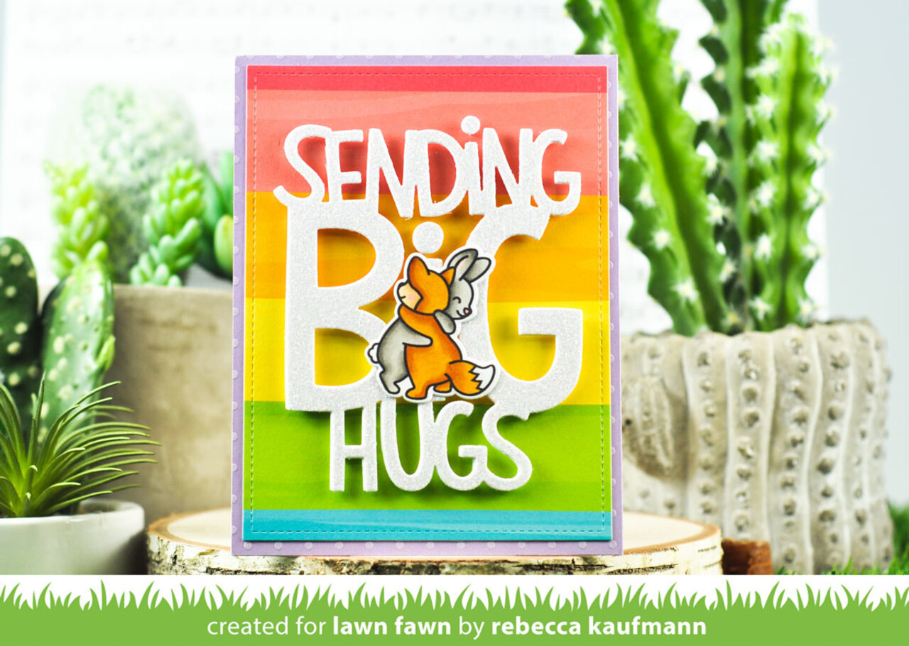 Lawn Fawn Giant Sending Big Hugs Dies (LF2566)