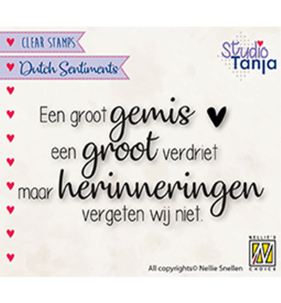 Nellie Snellen NL Teksten Een Groot Gemis Een Groot Verdriet Clear Stamps (SENC019) Nellie Snellen NL Teksten Een Groot Gemis Een Groot Verdriet Clear Stamps (SENC019)