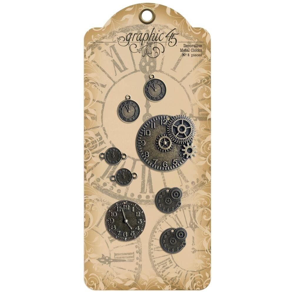 Graphic 45 Decorative Metal Clocks (8pcs) (4502218)