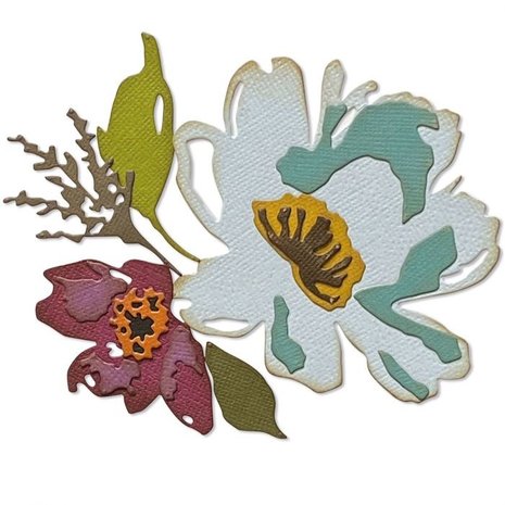 Sizzix Thinlits Die Set Brushstroke flowers #3 (665360)