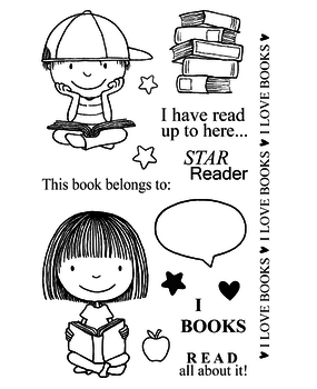 Jane's Doodles Read All About It Clear Stamps (JD009)