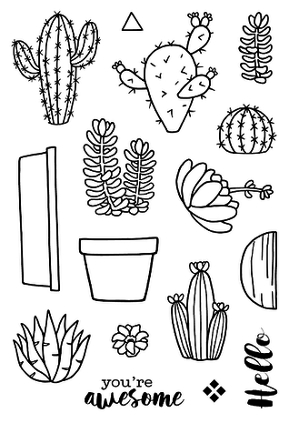Jane's Doodles Cactus Clear Stamps (JD013) Jane's Doodles Cactus Clear Stamps (JD013)