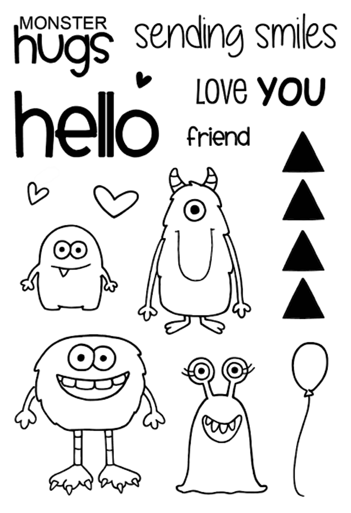 Jane's Doodles Monster Squad Clear Stamps (JD015)