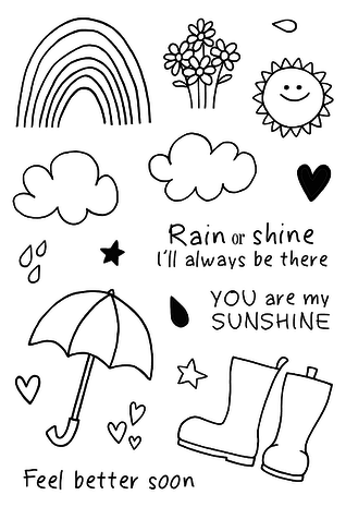 Jane's Doodles Rain or Shine Clear Stamps (JD019)