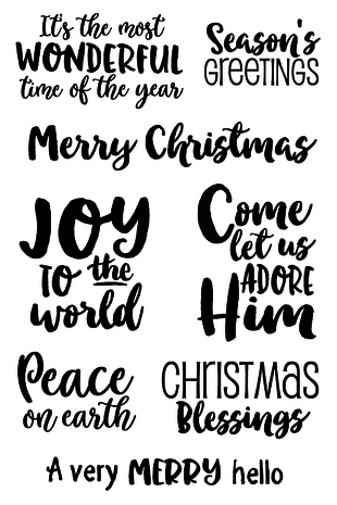Jane's Doodles Merry Christmas Clear Stamps (JD031)