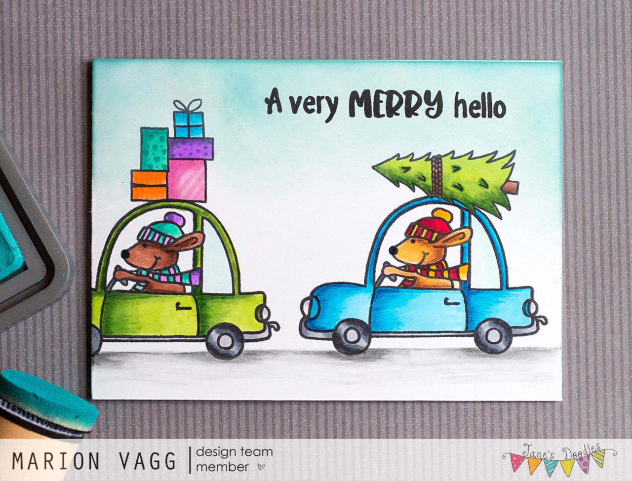 Jane's Doodles Driving Home For Christmas Clear Stamps (JD033) Jane's Doodles Driving Home For Christmas Clear Stamps (JD033)