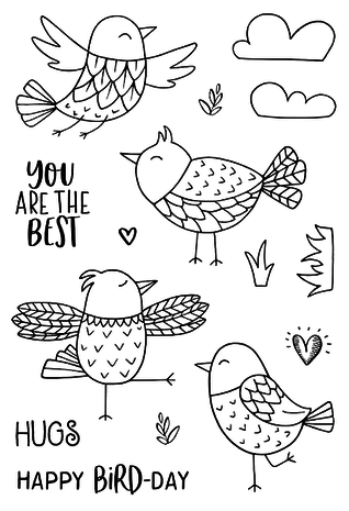 Jane's Doodles Free As A Bird Clear Stamps (JD043) Jane's Doodles Free As A Bird Clear Stamps (JD043)