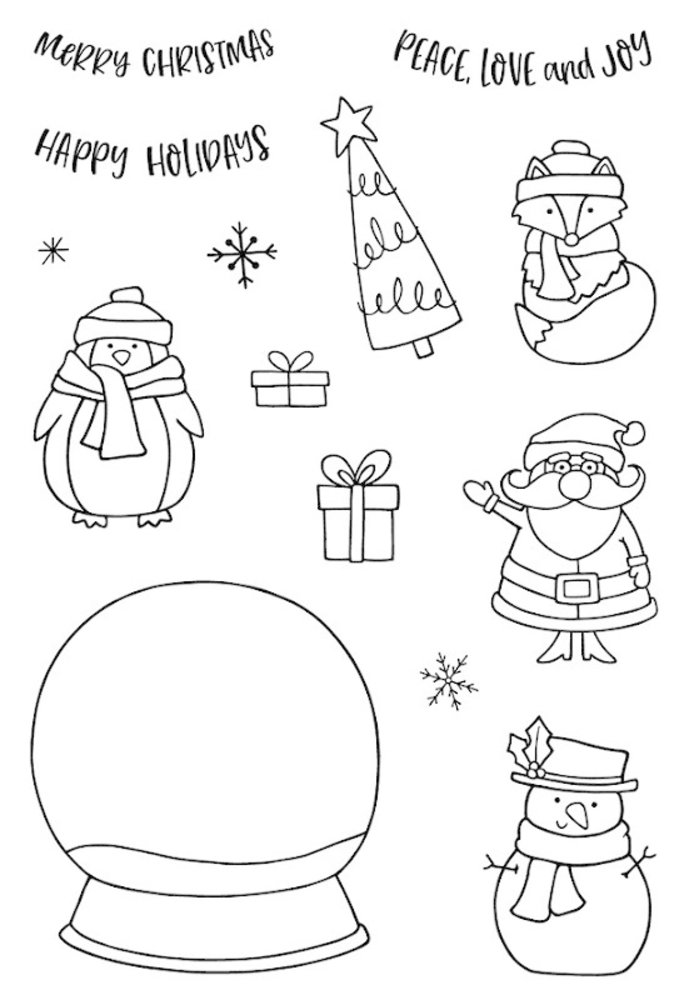 Jane's Doodles Snow Globe Clear Stamps (JD065)