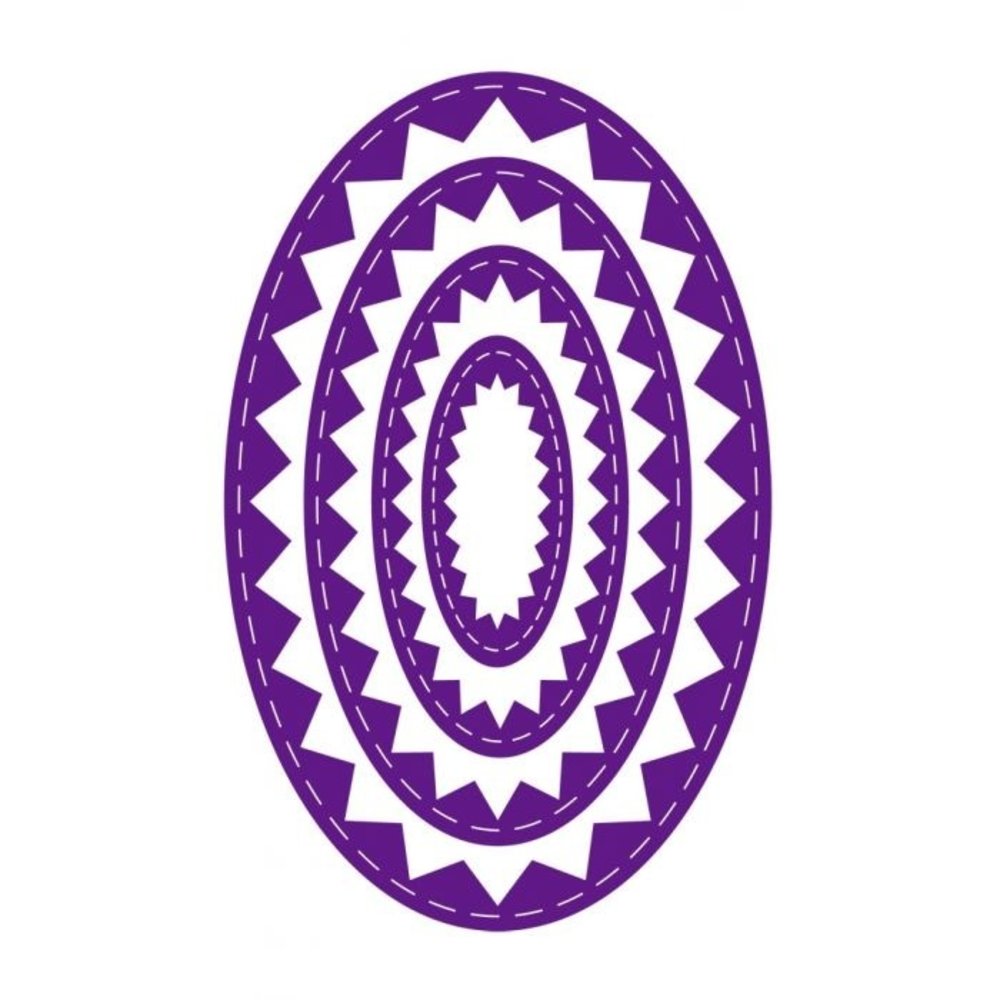 Gemini Inverted Stitched ZigZag Oval Elements Dies (GEM-MD-ELE-ISZO)