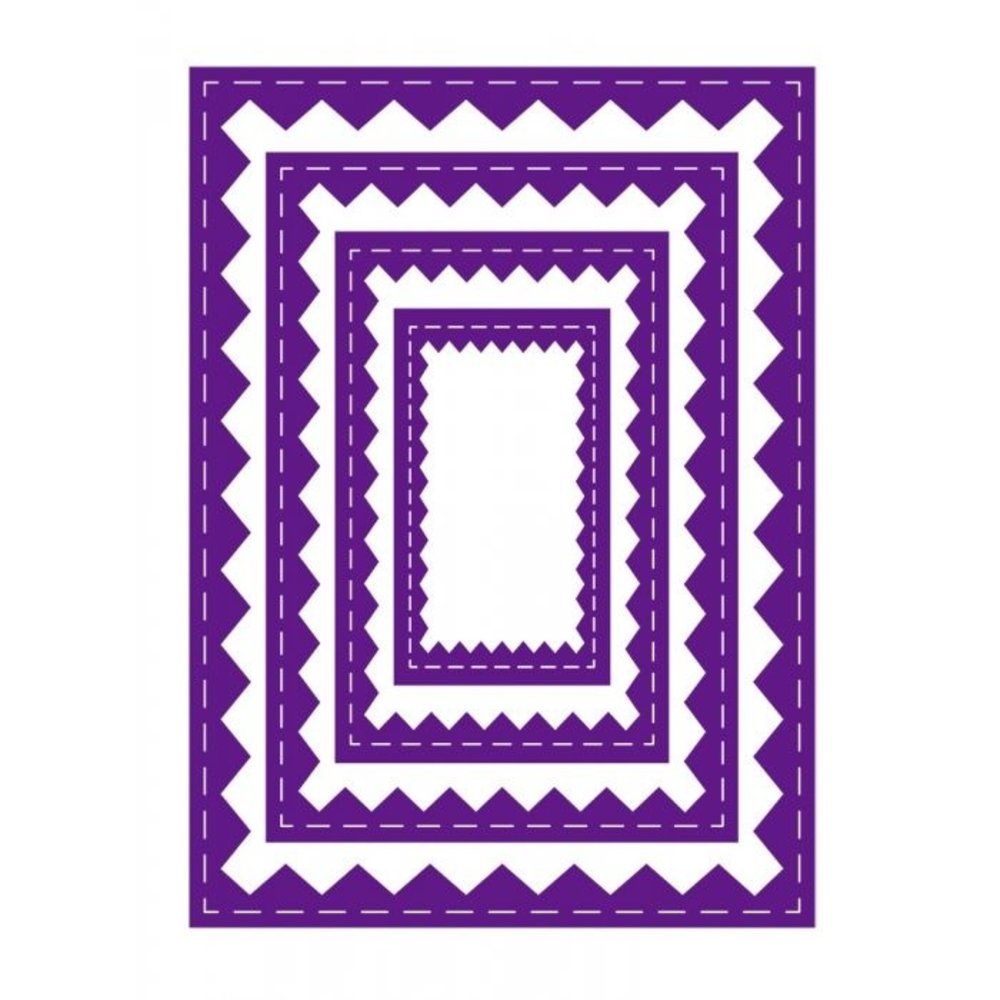 Gemini Inverted Stitched ZigZag Rectangle Elements Dies (GEM-MD-ELE-ISZR)