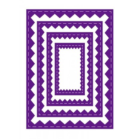 Gemini Inverted Stitched ZigZag Rectangle Elements Dies (GEM-MD-ELE-ISZR)