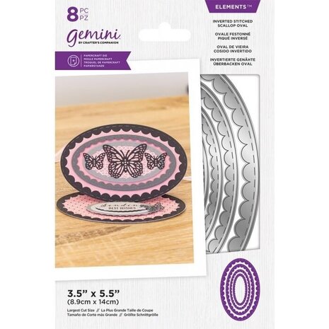 Gemini Inverted Stitched Scallop Oval Elements Dies (GEM-MD-ELE-ISSO) Gemini Inverted Stitched Scallop Oval Elements Dies (GEM-MD-ELE-ISSO)