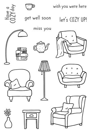 Jane's Doodles Cozy Up Clear Stamps (JD063) Jane's Doodles Cozy Up Clear Stamps (JD063)