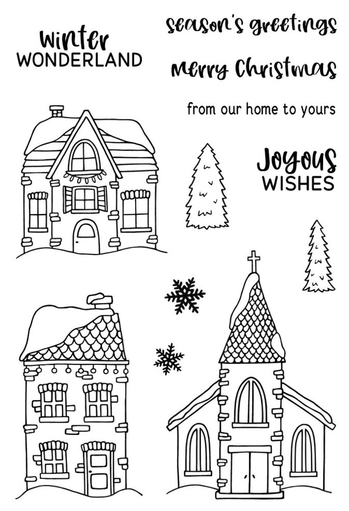 Jane's Doodles Winter Village Clear Stamps (JD066) Jane's Doodles Winter Village Clear Stamps (JD066)