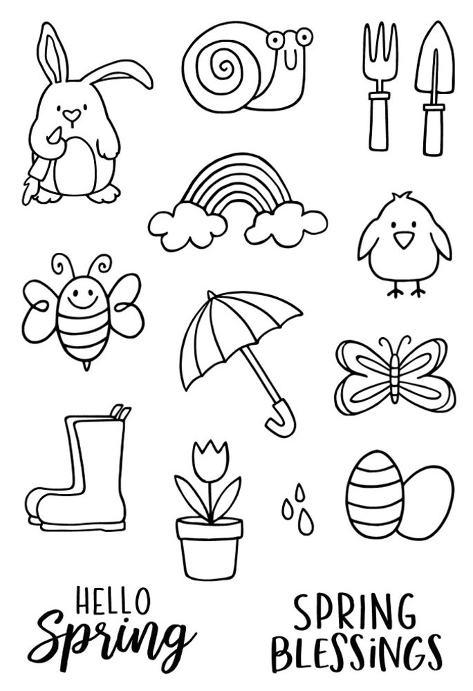 Jane's Doodles Spring Icons Clear Stamps (JD071)
