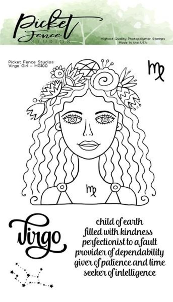 Picket Fence Studios Virgo Girl Clear Stamps (HG-100) Picket Fence Studios Virgo Girl Clear Stamps (HG-100)