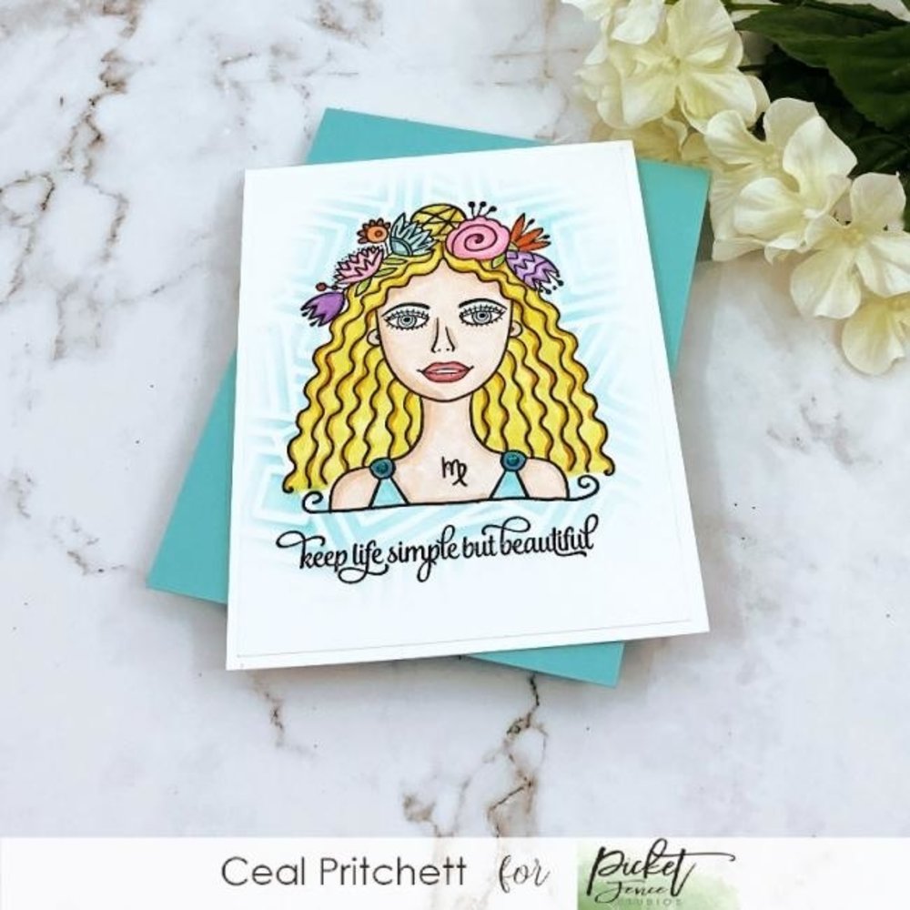 Picket Fence Studios Virgo Girl Clear Stamps (HG-100) Picket Fence Studios Virgo Girl Clear Stamps (HG-100)