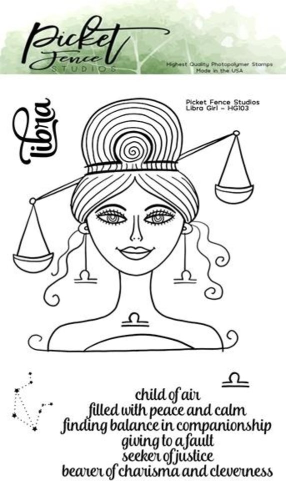 Picket Fence Studios Libra Girl Clear Stamps (HG-103) Picket Fence Studios Libra Girl Clear Stamps (HG-103)
