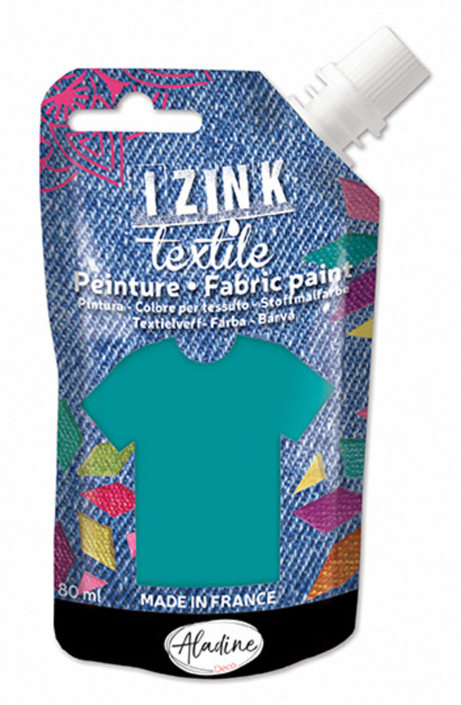 Aladine Izink Textile Fabric Paint Bleu Vert Soie (80726) Aladine Izink Textile Fabric Paint Bleu Vert Soie (80726)