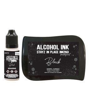 Couture Creations Stayz in Place Alcohol Ink Pearlescent Jet Black Pad+Reinker (CO728162)