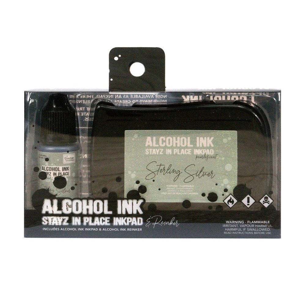 Couture Creations Stayz in Place Alcohol Ink Pearlescent Sterling Silver Pad+Reinker (CO728164)