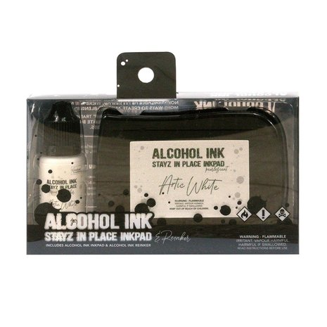 Couture Creations Stayz in Place Alcohol Ink Pearlescent Artic White Pad+Reinker (CO728165)