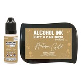 Couture Creations Stayz in Place Alcohol Ink Pearlescent Antique Gold Pad+Reinker (CO728166)