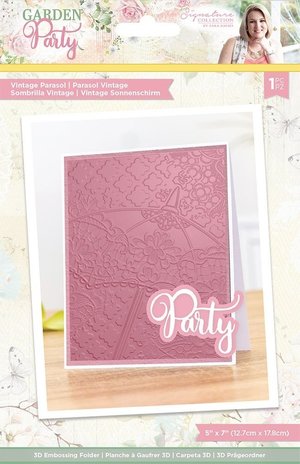 Crafter's Companion Garden Party Vintage Parasol 5x7 Inch Embossing Folder (S-GP-EF5-3D-VP)