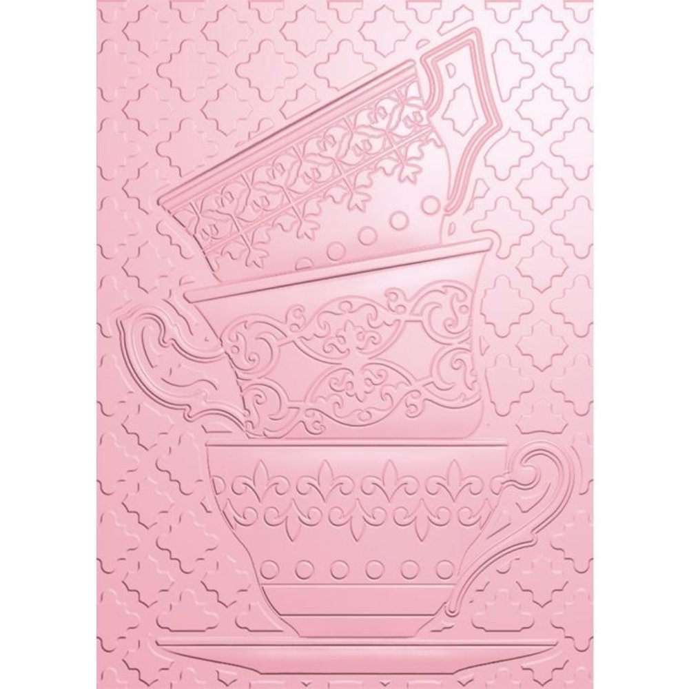 Crafter's Companion Garden Party Towering Teacups 5x7 Inch Embossing Folder (S-GP-EF5-3D-TT)