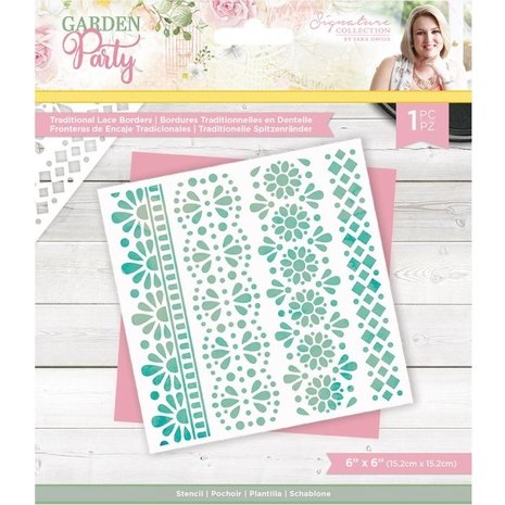 Crafter's Companion Garden Party Traditional Lace Borders 6x6 Inch Stencil (S-GP-STEN-TRLB) Crafter's Companion Garden Party Traditional Lace Borders 6x6 Inch Stencil (S-GP-STEN-TRLB)