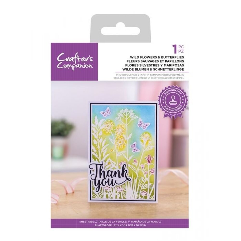 Crafter's Companion Wild Flowers & Butterflies Clear Stamps (CC-STP-WFAB)