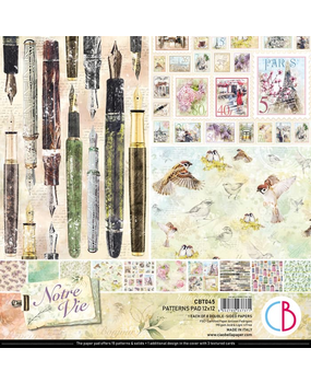 Ciao Bella Papercrafting Notre Vie 12x12 Inch Patterns Pad (CBT045) Ciao Bella Papercrafting Notre Vie 12x12 Inch Patterns Pad (CBT045)