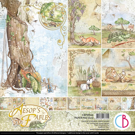 Ciao Bella Papercrafting Aesop's Fables 12x12 Inch Paper Pad (CBPM046)