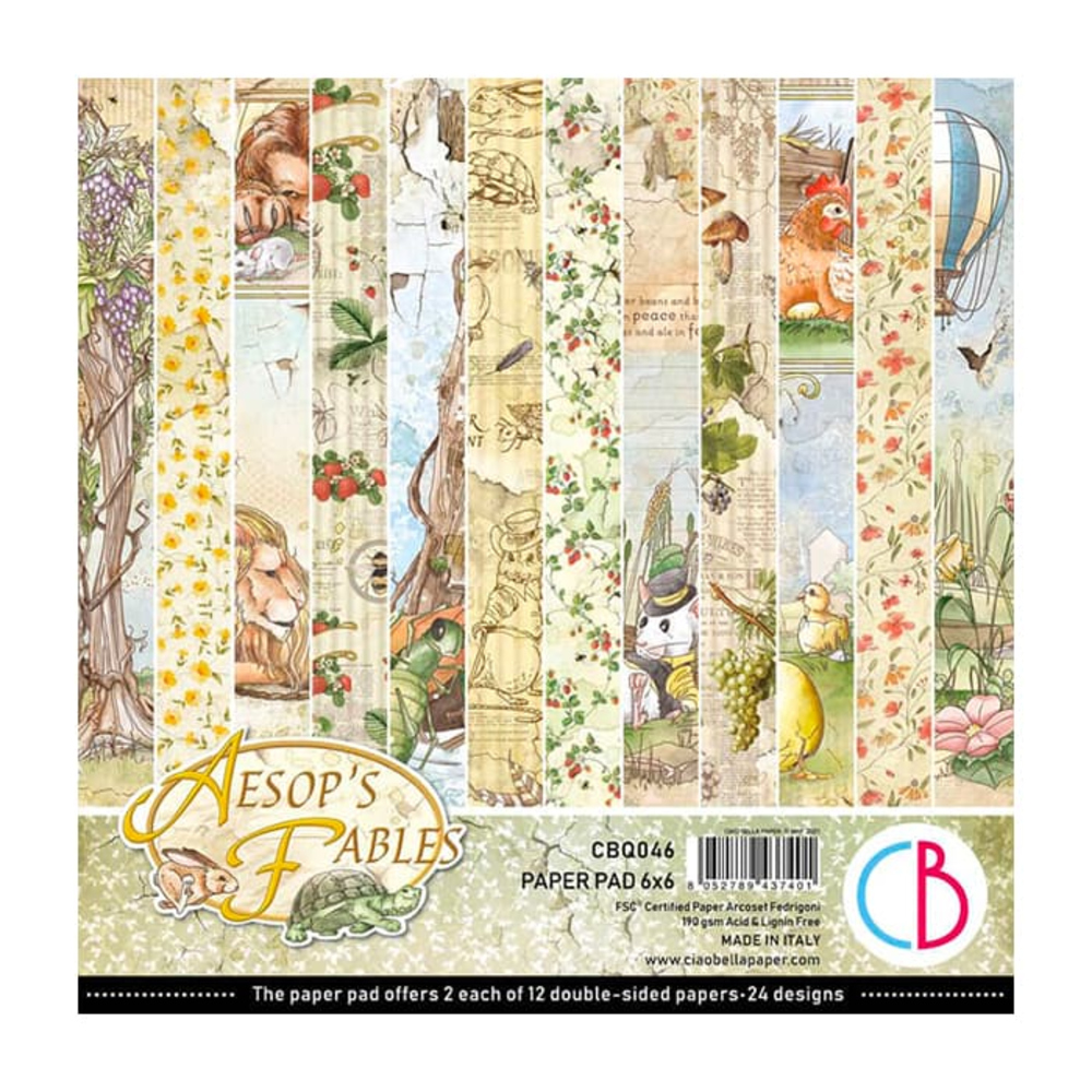 Ciao Bella Papercrafting Aesop's Fables 6x6 Inch Paper Pad (CBQ046) Ciao Bella Papercrafting Aesop's Fables 6x6 Inch Paper Pad (CBQ046)