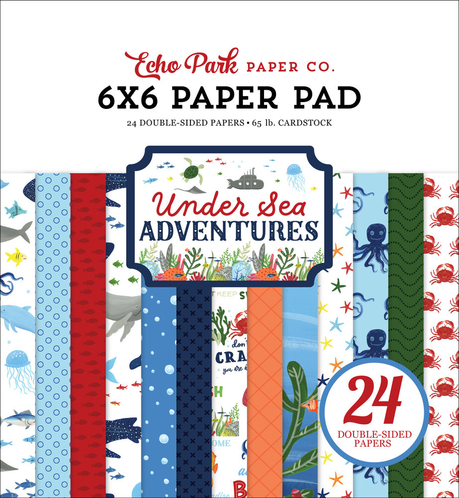 Echo Park Under Sea Adventures 6x6 Inch Paper Pad (USA245023) Echo Park Under Sea Adventures 6x6 Inch Paper Pad (USA245023)