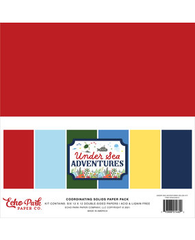 Echo Park Under Sea Adventures 12x12 Inch Coordinating Solids Paper Pack (USA245015)* Echo Park Under Sea Adventures 12x12 Inch Coordinating Solids Paper Pack (USA245015)*