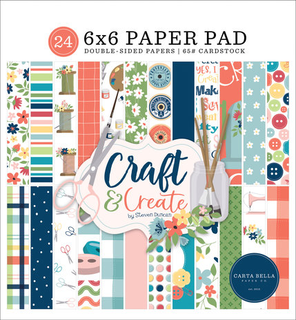 Carta Bella Craft & Create 6x6 Inch Paper Pad (CBCR137023) Carta Bella Craft & Create 6x6 Inch Paper Pad (CBCR137023)