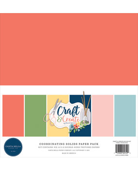 Carta Bella Craft & Create 12x12 Inch Coordinating Solids Paper Pack (CBCR137015) Carta Bella Craft & Create 12x12 Inch Coordinating Solids Paper Pack (CBCR137015)