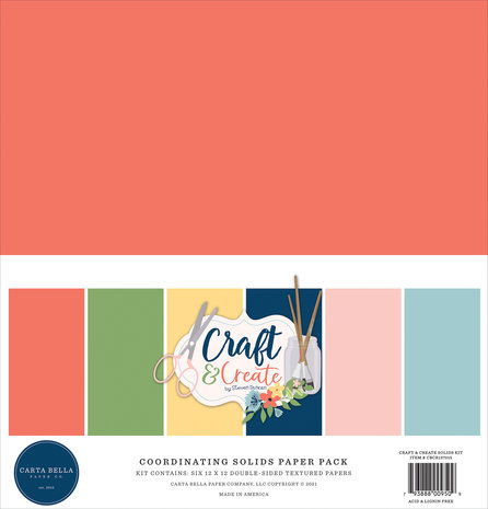 Carta Bella Craft & Create 12x12 Inch Coordinating Solids Paper Pack (CBCR137015) Carta Bella Craft & Create 12x12 Inch Coordinating Solids Paper Pack (CBCR137015)