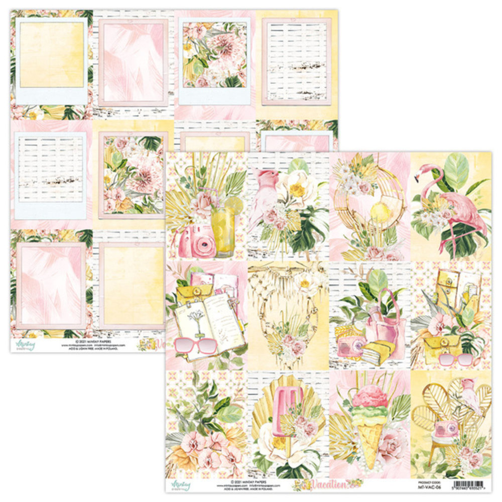 Mintay Vacation 12x12 Inch Scrapbooking Paper Set (MT-VAC-07)