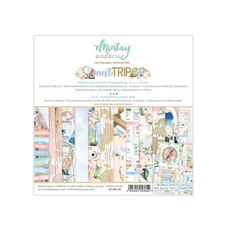 Mintay Next Trip 6x6 Inch Scrapbooking Paper Pad (MT-NEX-08) Mintay Next Trip 6x6 Inch Scrapbooking Paper Pad (MT-NEX-08)