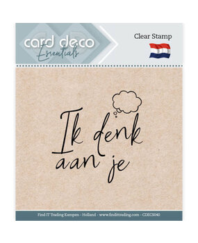 Card Deco Clear Stamp Ik Denk Aan Je (CDECS040)