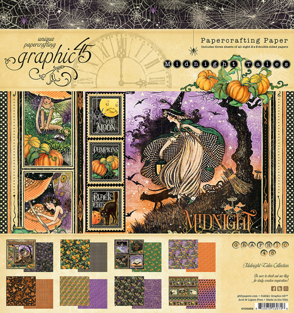 Graphic 45 Midnight Tales 8x8 Inch Paper Pad (4502282)