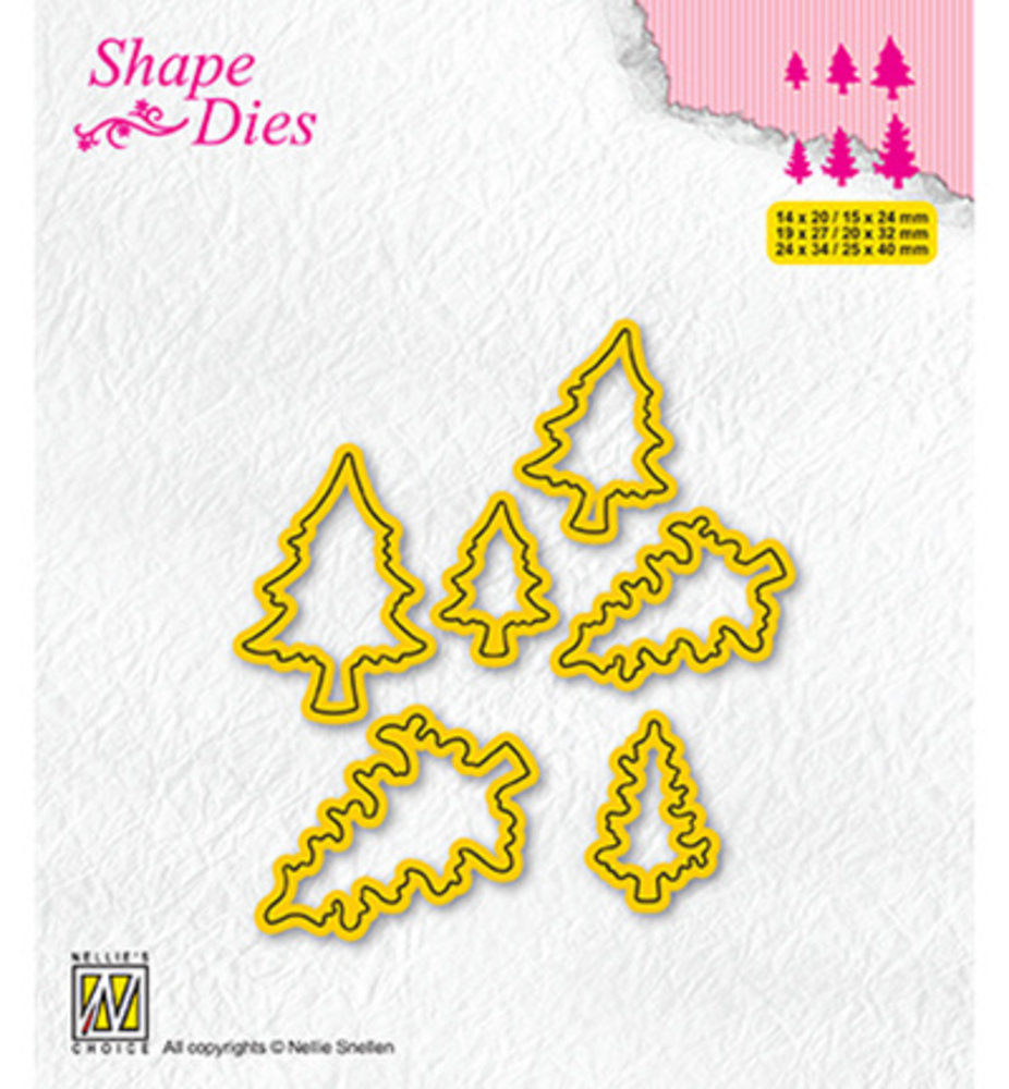 Nellie Snellen Snijmal Collection of Mini Dies Pinetrees-2 (SD211)