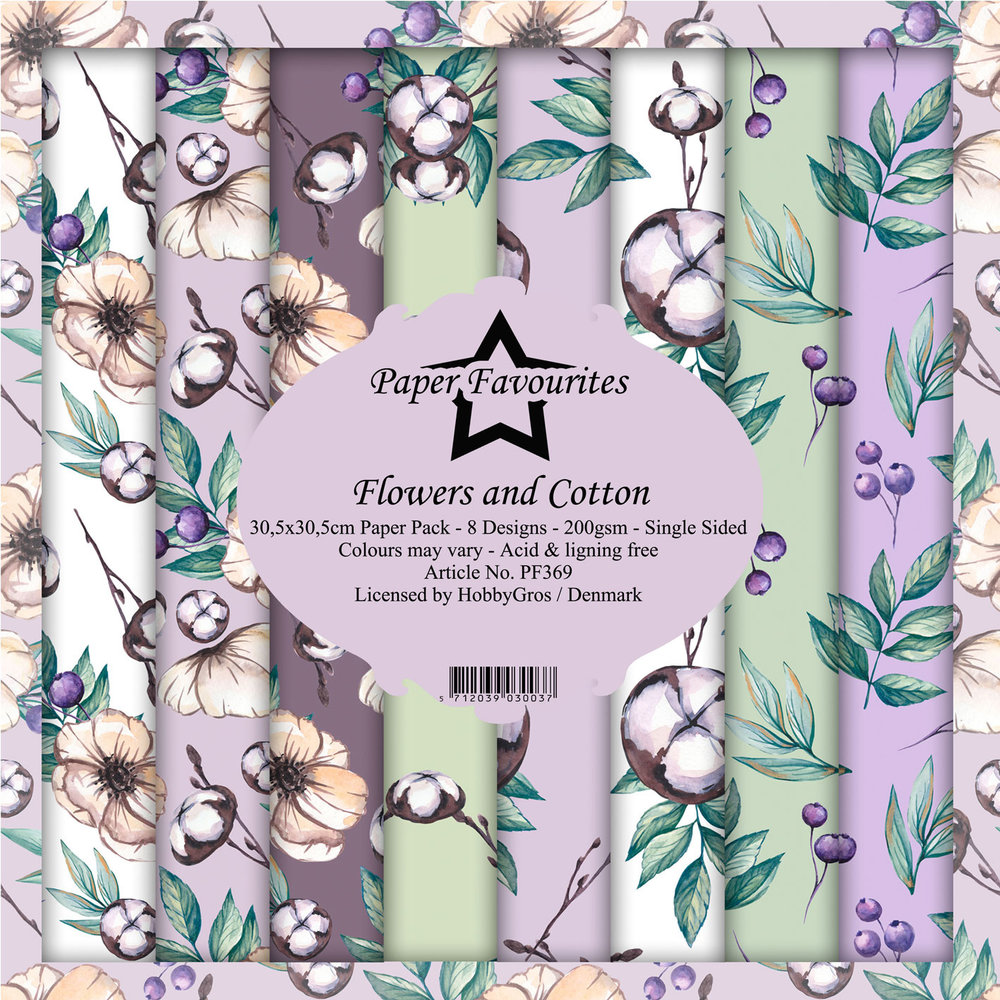 Paper Favourites Flowers and Cotton 12x12 Inch Paper Pack (PF369)