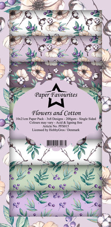 Paper Favourites Flowers and Cotton Slimline Paper Pack (PFS015) Paper Favourites Flowers and Cotton Slimline Paper Pack (PFS015)