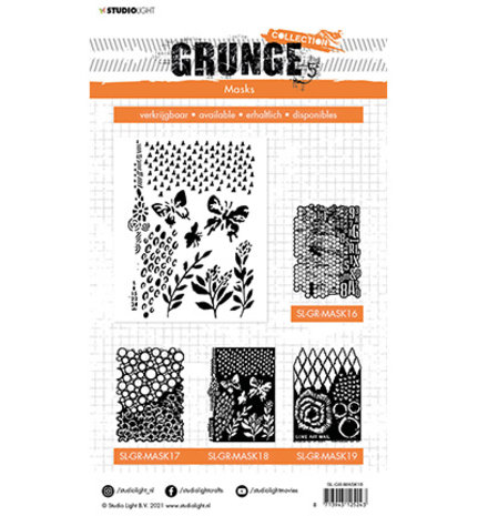 Studio Light Grunge A5 Masking Stencil Grunge Collection nr.18 (SL-GR-MASK18) Studio Light Grunge A5 Masking Stencil Grunge Collection nr.18 (SL-GR-MASK18)
