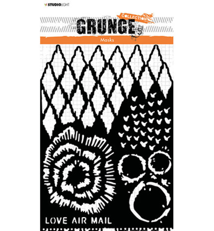 Studio Light Grunge A5 Masking Stencil Grunge Collection nr.19 (SL-GR-MASK19)