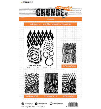 Studio Light Grunge A5 Masking Stencil Grunge Collection nr.19 (SL-GR-MASK19)