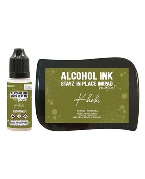 Couture Creations Stayz in Place Alcohol Ink Pearlescent Khaki Pad+Reinker (CO728173) Couture Creations Stayz in Place Alcohol Ink Pearlescent Khaki Pad+Reinker (CO728173)
